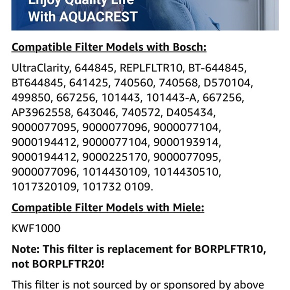 Bosch / Miele Refrigerator Water Filters - New in Box, Sealed - Picture 5 of 7